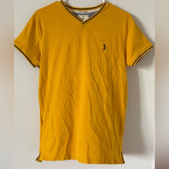 Sunny V-Neck Men's Tee with Black Accents - Picture 1 of 8
